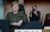 L'ex cancelliere tedesco Angela Merkel partecipa come testimone alla sessione pubblica della commissione d'inchiesta del Bundestag sull'Afghanistan a Berlino, giovedì 5 dicembre 2024.