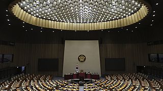 The hall where the plenary session for the impeachment vote of South Korean President Yoon Suk Yeol took place at the National Assembly in Seoul, South Korea, Dec. 7, 2024