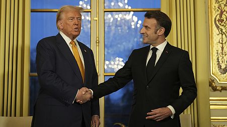 Trump y Macron en el Palacio Elíseo, el sábado 7 de diciembre