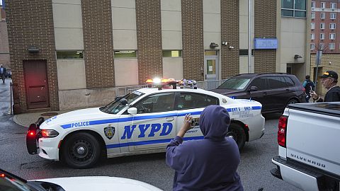 New York Police officers arrive at Altoona Police Department