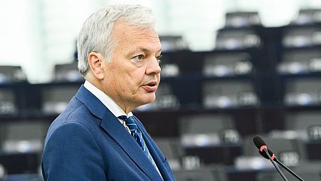 Former European Commissioner Didier Reynders at the European Parliament in Strasbourg