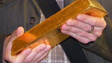 File picture of a gold bullion weighing 12.5kg, owned by the Polish National Bank