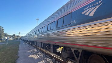 Amtrak's Silver Meteor train from Florida to New York. Amtrak's Silver Meteor train from Florida to New York.