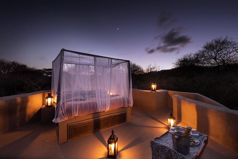 The star beds at Ol Donyo Lodge