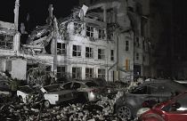 A private medical clinic is seen damaged by a Russian missile attack in Zaporizhzhia, Ukraine, Tuesday, 10 December 2024.