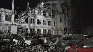 A private medical clinic is seen damaged by a Russian missile attack in Zaporizhzhia, Ukraine, Tuesday, 10 December 2024.