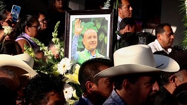 Hundreds of people bid farewell to Benito Aguas Atlahua, member of the ruling coalition, in Zongolica, Mexico, 10.12.2024