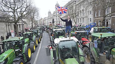 The daughter of the farmer who runs SW Attwoods and Partners on the Isle of Sheppey, Kent, stands on a tractor, London, UK, 11.12.2024