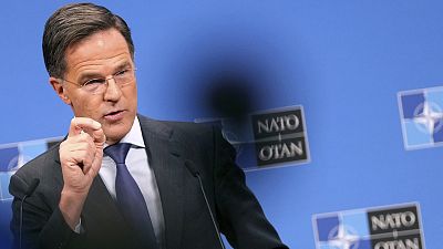 NATO Secretary General Mark Rutte speaks during a media conference at the conclusion of a meeting of NATO foreign ministers at NATO headquarters in Brussels, Dec. 4, 2024.