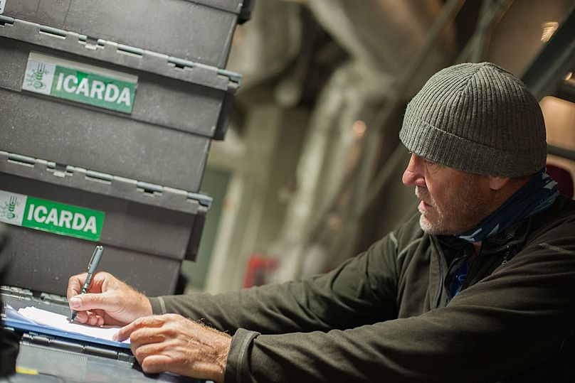 Seed Vault coordinator Åsmund Asdal ticking off seed boxes on the ICARDA withdrawal request list in September 2017