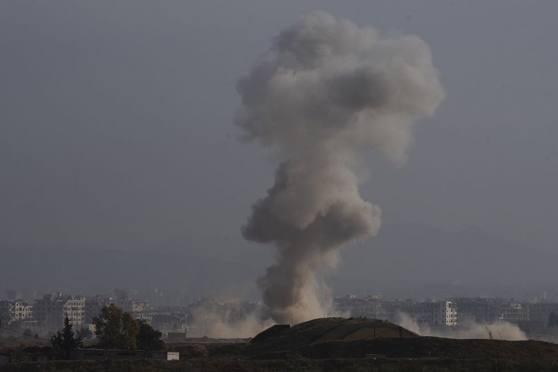 L'attacco di Israele alla periferia di Damasco giovedì 12 dicembre 2024