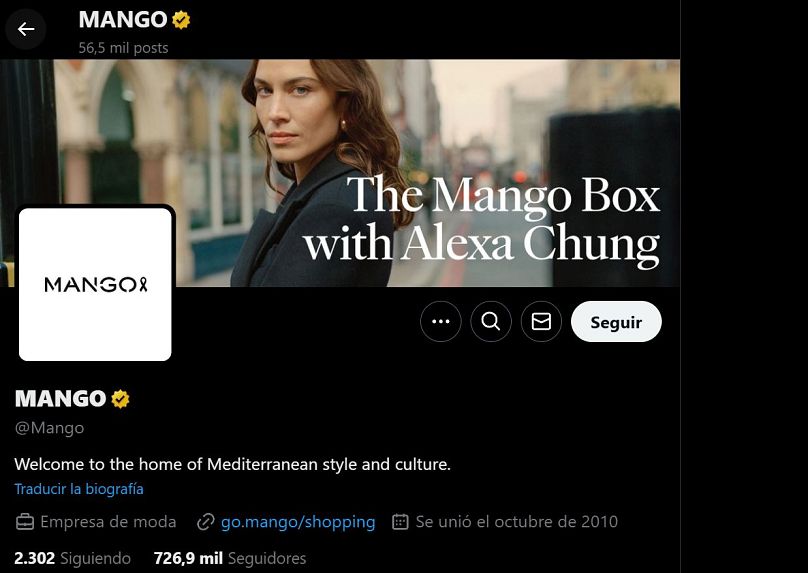 Mango luce un crespón negro en su logo como homenaje