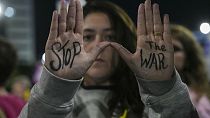 Israelis protest against Prime Minister Benjamin Netanyahu's government and call for the release of hostages held in the Gaza Strip by the Hamas militant group, in Tel Aviv, I