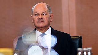 German Chancellor Olaf Scholz attends the cabinet meeting at the chancellery in Berlin, Germany, Wednesday, Dec. 11, 2024. 