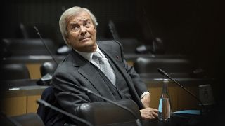 Vivendi Chairman Vincent Bollore attends a hearing of a parliamentary inquiry commission at the National Assembly in Paris. 13 March 2024.