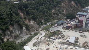 Landslide near an international shipping terminal in Port Vila