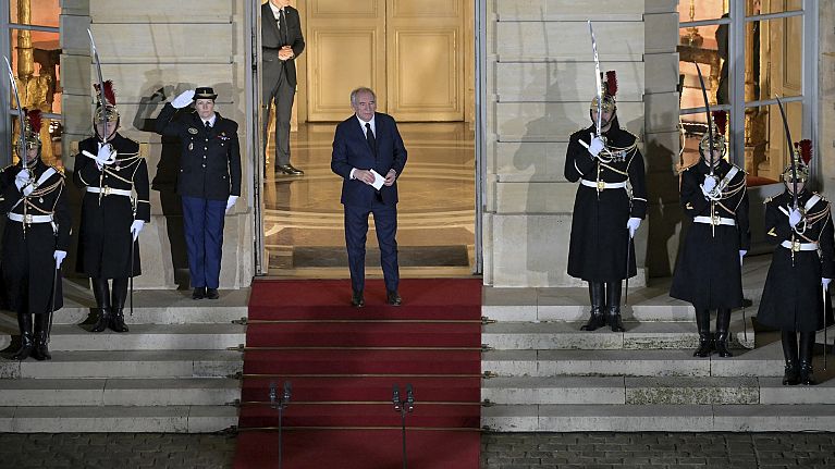 France's new PM Francois Bayrou after the handover ceremony in Paris - France's economic turmoil has hit European stocks
