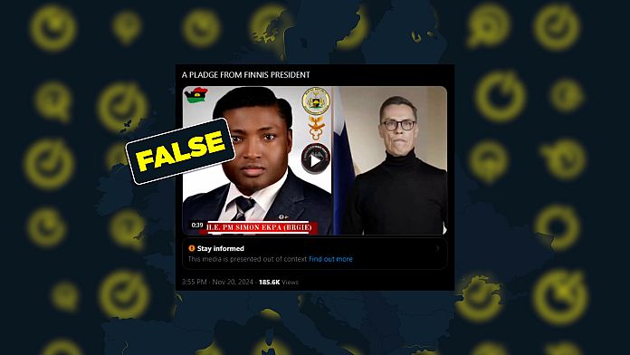 No, il presidente della Finlandia non ha postato un video a sostegno dei separatisti nigeriani