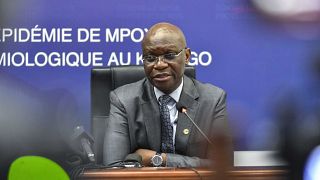 Roger Kamba, health minister of the Democratic Republic of the Congo, attends a press conference in Kinshasa in December 2024.