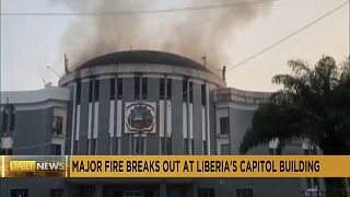 Liberia's parliament building catches fire as protests enter a second day