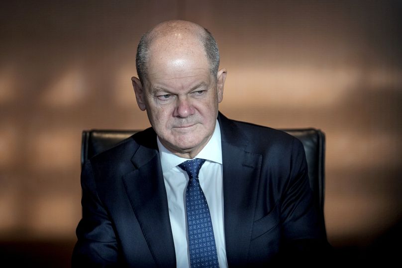 Le chancelier allemand Olaf Scholz participe à la réunion du cabinet à la chancellerie à Berlin, en Allemagne, le mercredi 18 décembre 2024.