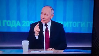 Il presidente russo Putin alla conferenza stampa di fine anno