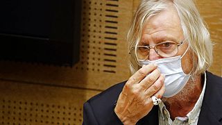 Didier Raoult attends a hearing at the Senate's commission of inquiry in 2020 regarding how authorities handled the COVID-19 crisis