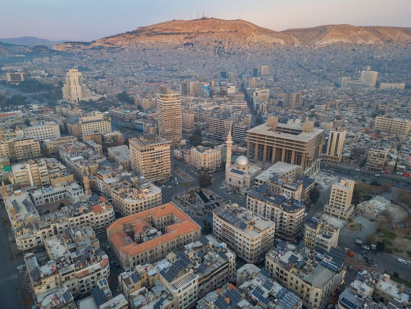 Vista aérea de Damasco, Siria