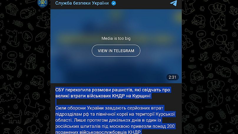 Post su Telegram dell'Sbu ucraino 