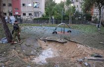 The site where a missile launched from Yemen landed Jaffa district, in Tel Aviv, Israel.