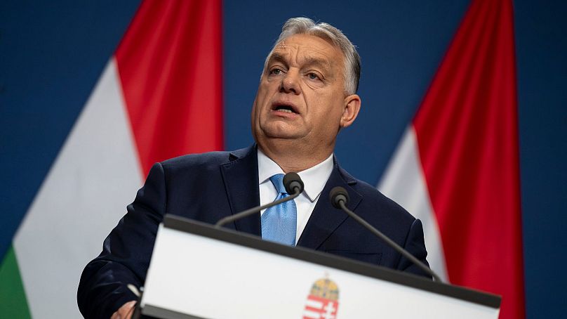 Viktor Orban durante la conferencia anual en Budapest, Hungary.