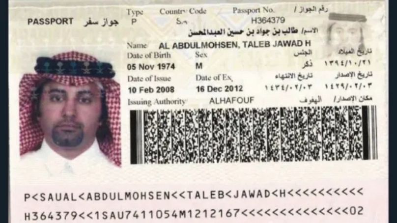 Taleb al-Abdulmohsen szaúdi útlevele