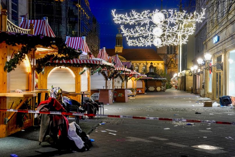 A kiürült magdeburgi karácsonyi vásár, 2021. december 21-én