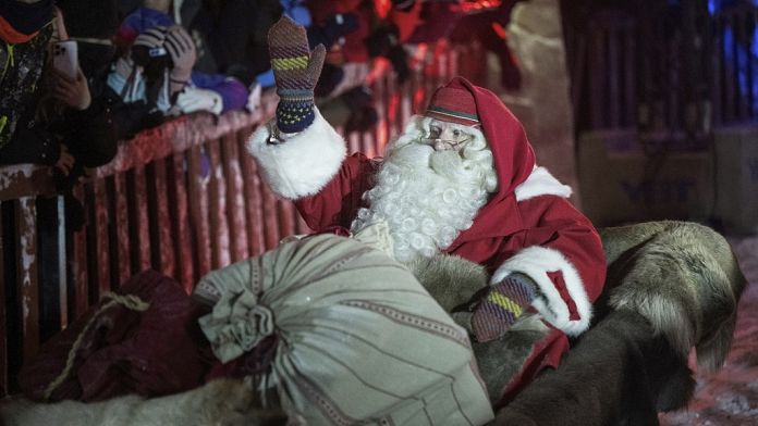 Santa departs Lapland on Christmas eve mission