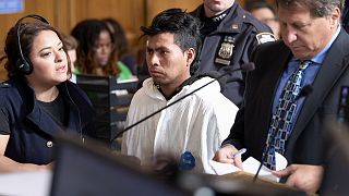 Sebastian Zapeta, accused of setting a woman on fire inside a New York City subway train, appears in court, 24 December 2024