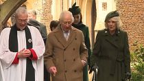 King Charles III and Camilla leave the church after Christmas service, Sandringham, United Kingdom, Wednesday 25 December 2024