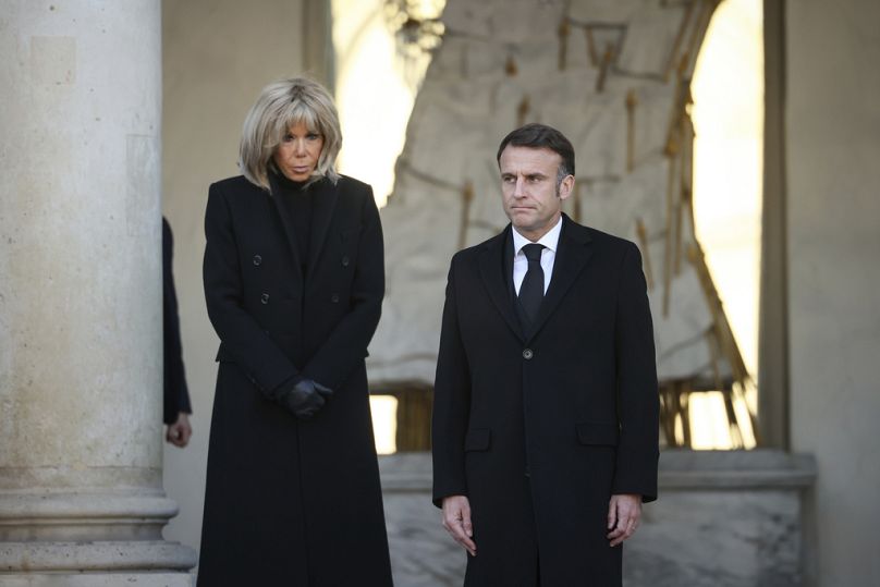 A francia elnöki pár Párizsban 2024. december 23.án