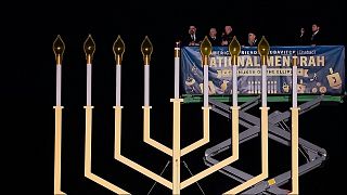 The first light of the menorah was lit near the White House In Washington D.C., USA, on 25.12.2024