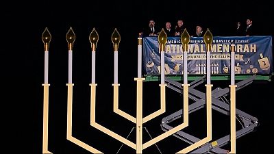 The first light of the menorah was lit near the White House In Washington D.C., USA, on 25.12.2024