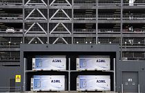 Exterior view of one of the buildings in the ASML complex in Veldhoven, Netherlands
