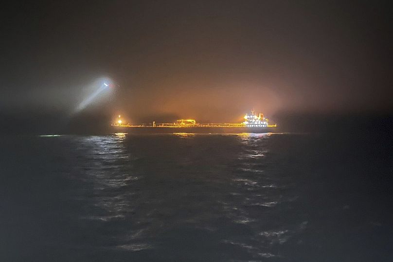 The Eagle S oil tanker at sea outside Porkkalanniemi, 26 December, 2024