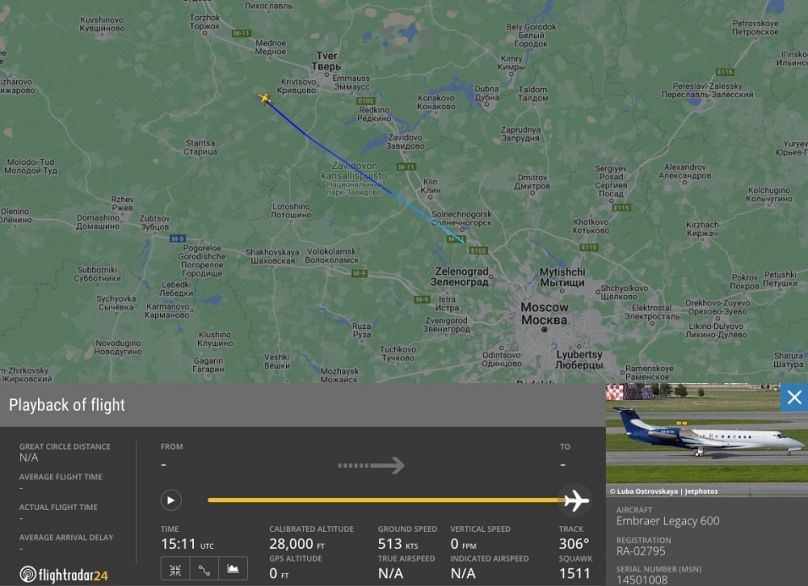 A Prigozsint szállító Embraer Moszkvától 100 kilométerre zuhant le Kuzsenkino mellett, Tver térségében, 2023. augusztus 23-án