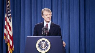 President Jimmy Carter holds a news conference on establishing diplomatic relations with China, 15 December, 1978