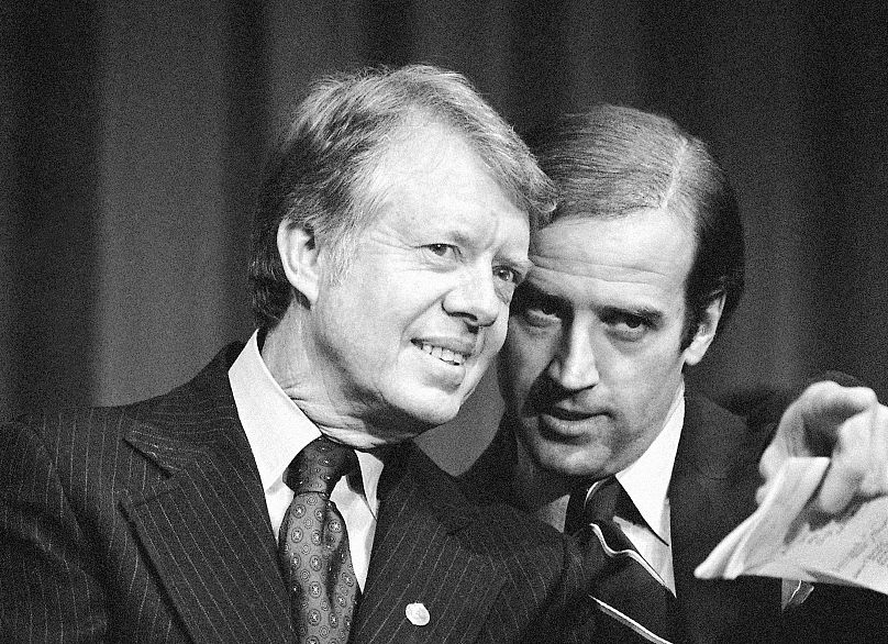 Jimmy Carter et Joe Biden à Wilmington, 20 février 1978.