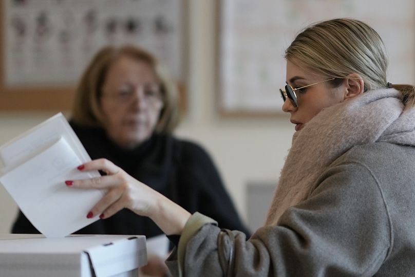 Voters at a polling station in the Croatian capital Zagreb, 29 December, 2024