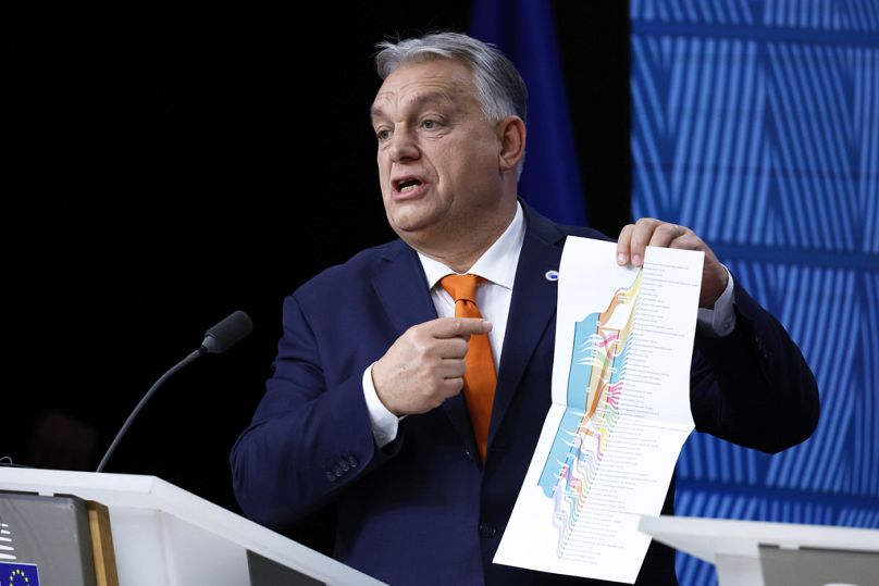 Orbán Viktor magyar kormányfő Brüsszelben