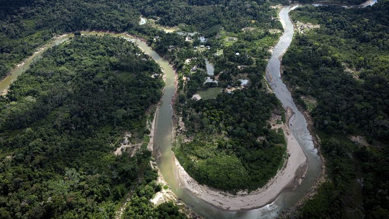 Ashaninka's territory sits along the winding Amonia River in Acre state, Brazil Ashaninka's territory sits along the winding Amonia River in Acre state, Brazil