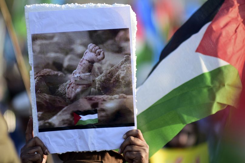 مظاهرات مناصرة لفلسطين في باكستان من أجل وقف الحرب الإسرائيلية على غزة، إسلام أباد، باكستان، الأحد، 29 ديسمبر/كانون الأول 2024