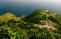 Top of Saba island in the Caribbean