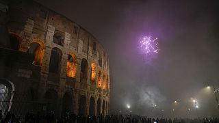 Festeggiamenti per il Capodanno a Roma, 1 gennaio 2021.